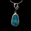 opal pendant in white gold