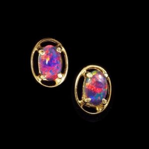 opal triplet earrings